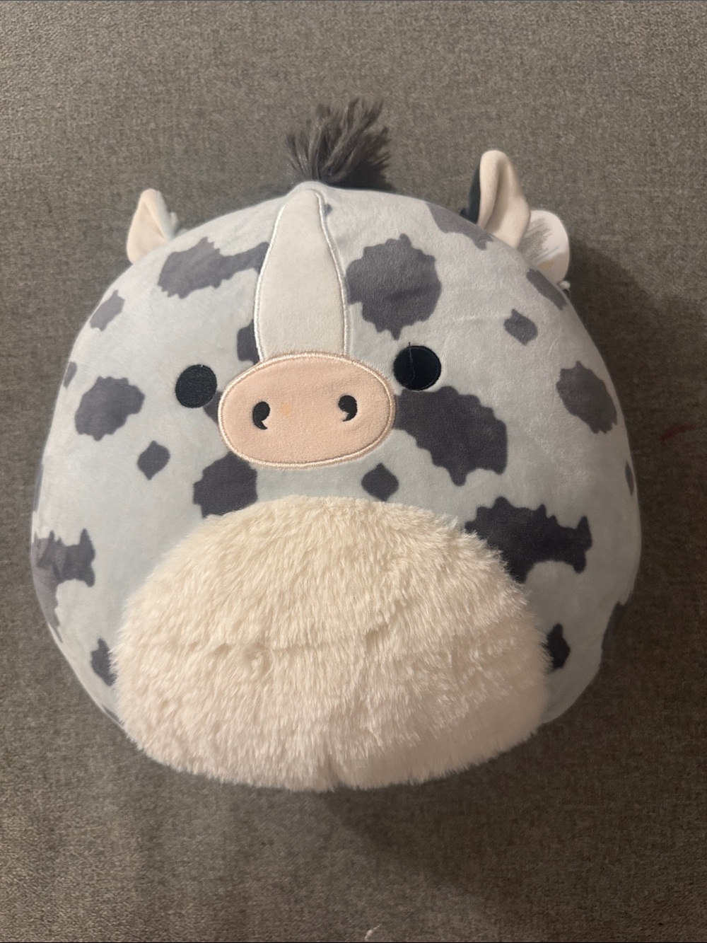 Squishmallows Plush Cow - Gray & Cream Spot Pattern